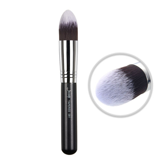 Brocha de maquillaje de fibra suave, cónica, para contorno, mezcla, crema líquida