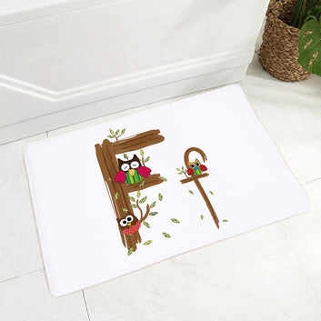 Paillasson mignon avec lettres anglaises AZ et motif animal hibou