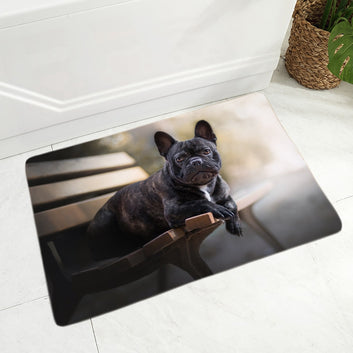 Felpudo decorativo con diseño de bulldog francés en miniatura