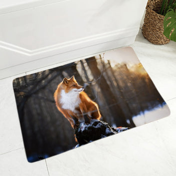 Paillasson renard sauvage pour décoration de couloir, joli paillasson animal