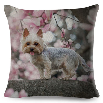 Bonita funda de cojín con diseño de perro en miniatura, decoración para mascotas, funda de almohada con estampado de animales.