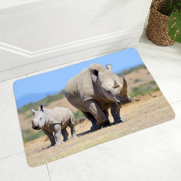 Paillasson rhinocéros sauvage d'Afrique pour décoration de couloir, paillasson de sol animal