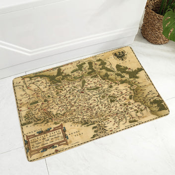 Tapis de sol en flanelle super doux avec motif de vieille carte vintage