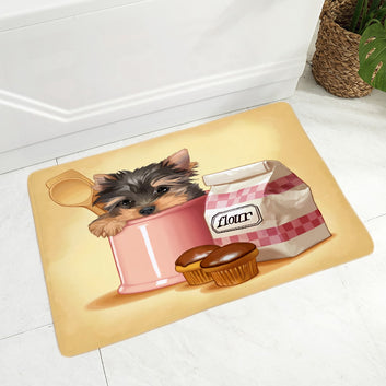 Tapis de sol mignon en forme de chien de dessin animé, paillasson décoratif pour animaux de compagnie, berger