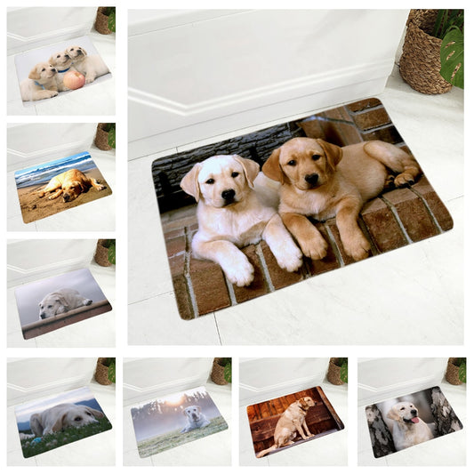 Lindo felpudo para puerta con diseño de labrador, decoración para mascotas, felpudo para perro