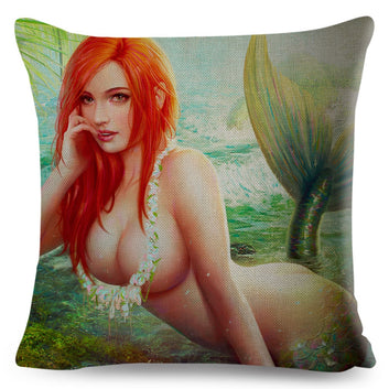 Funda de almohada con decoración de mitología europea, diseño de chica guapa y súper sexy.
