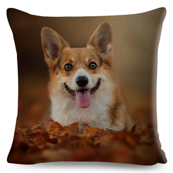 Bonita funda de almohada con estampado de perro Pembroke Corgi galés, decoración para cojín de mascota.