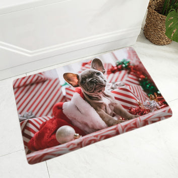 Felpudo decorativo con diseño de bulldog francés en miniatura para perro
