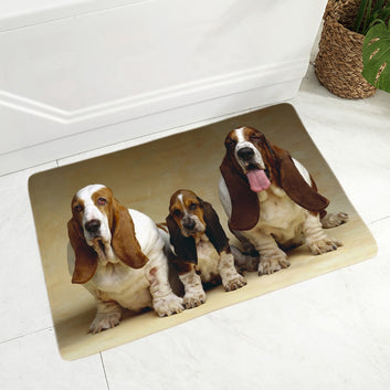 Lindo felpudo para puerta con diseño de perro Basset Hound