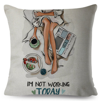 PERO PRIMERO Café Súper Sexy Chica de Dibujos Animados Funda de Almohada Funda de Cojín