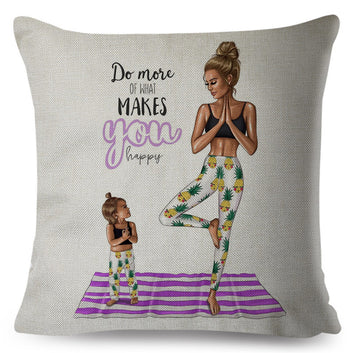 Funda de cojín con dibujos de Super Mamá, decorativa para mamá y bebé