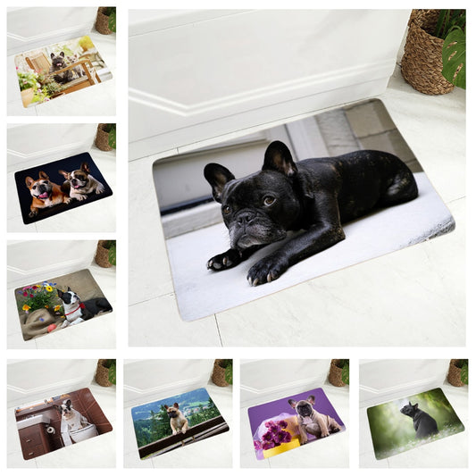 Felpudo decorativo con diseño de bulldog francés en miniatura para perro