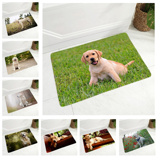 Lindo felpudo para puerta con diseño de labrador, decoración para mascotas, felpudo para perro