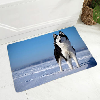 Felpudo con diseño de perro husky siberiano