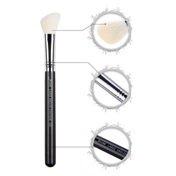 Brocha de maquillaje para contorno de mejillas Herramienta de belleza Mango de madera en ángulo grande Pelo sintético