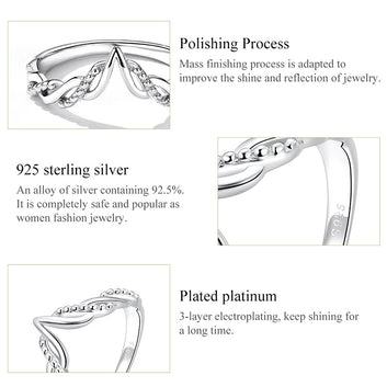 Bague tendance géométrique simple en argent sterling 925 en forme de V