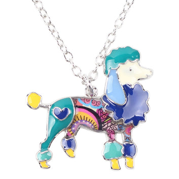 Enamel Alloy Fashion Poodle Dog Necklace