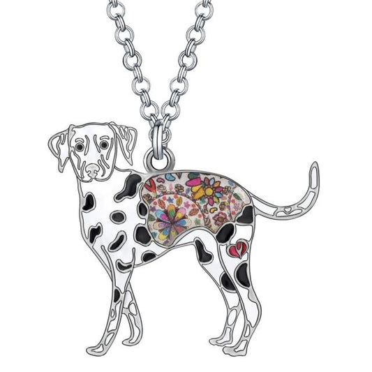 Collar para perro con manchas de aleación de esmalte floral