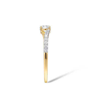 Anillo de oro amarillo 375 de 9 quilates, blanco brillante, para aniversario, joyería fina