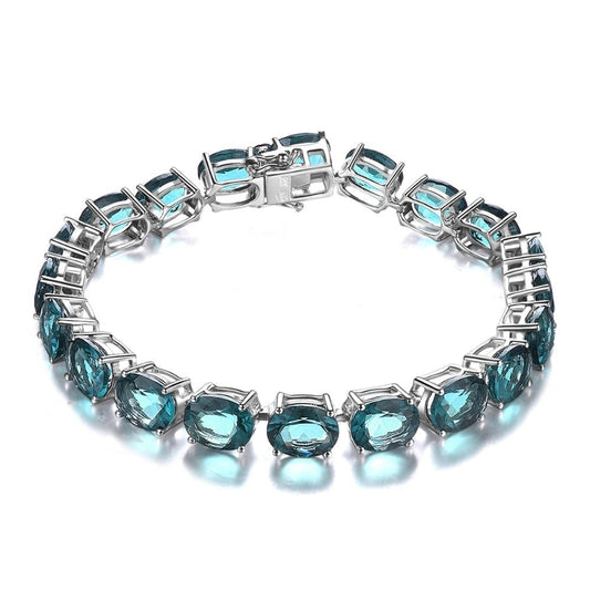Pulsera de fluorita natural de colores en plata 925