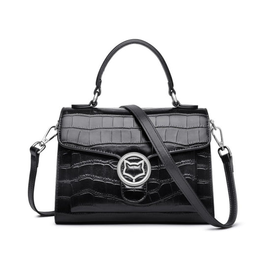 Designer Cow Leather Women Vintage Crocodile Pattern Lady Handbag