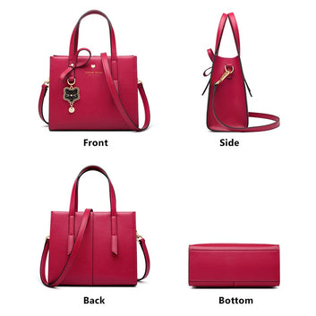 Top Split Leather Handbag For Lady