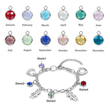 Pulsera personalizada con dije de corazón para niño y niña con nombre grabado