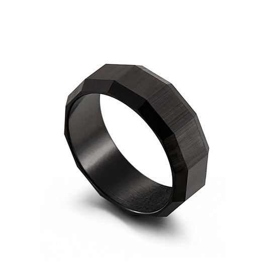 Gothic Style Punk Polygon Geometry Stainless Steel Ring