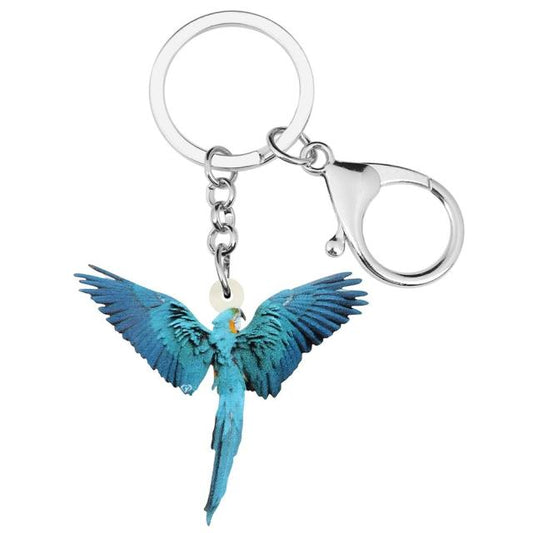 Acrylic Flying Macaw Parrot Keychains