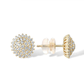 Aretes de oro amarillo 375 de 9 quilates con circonitas cúbicas brillantes