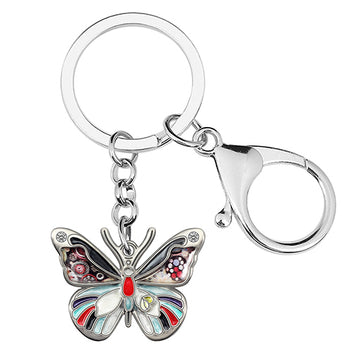 Enamel Alloy Floral Wings Insect Butterfly Keychains
