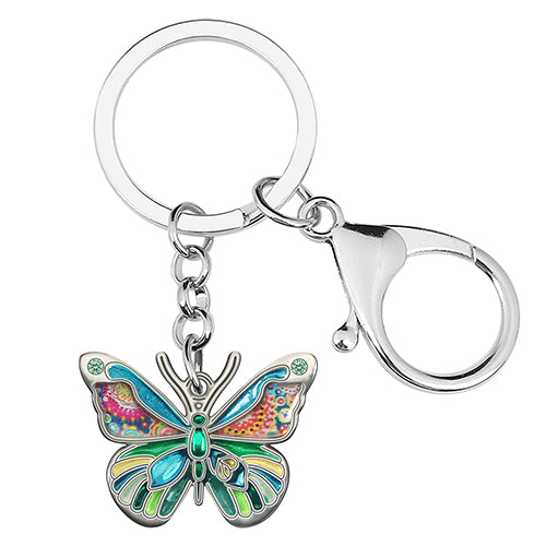 Enamel Alloy Floral Wings Insect Butterfly Keychains