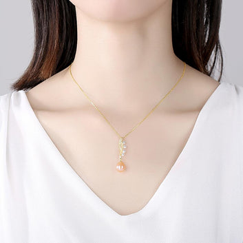 Collar con colgante de perlas de agua dulce en plata de ley 925