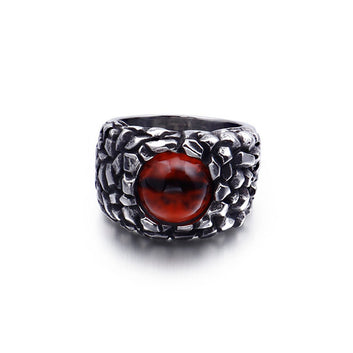 Devil Eye Gothic Eyes of Hell Demon Biker Stainless Steel Ring