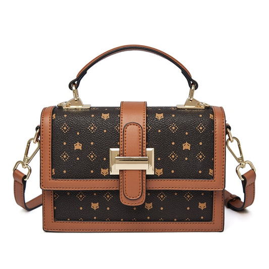 Women PVC Leather Contrasting Colors Small Square Handbag