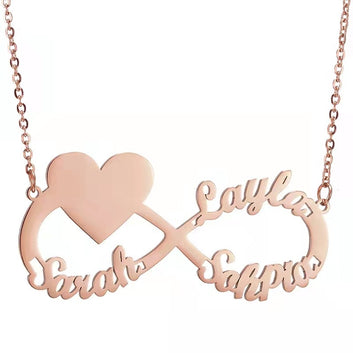 Collar con nombre personalizado de acero inoxidable con letras y personajes de moda sencillos