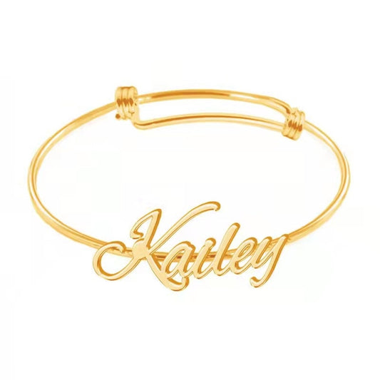Pulsera ajustable personalizada de acero inoxidable con nombre personalizado