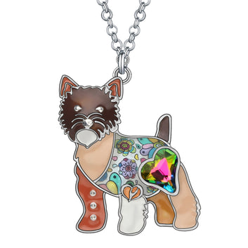 Enamel Alloy West Highland Terrier Dog Necklace
