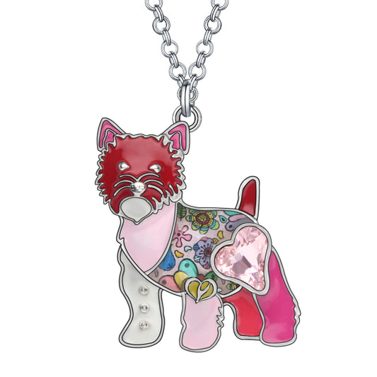 Enamel Alloy West Highland Terrier Dog Necklace