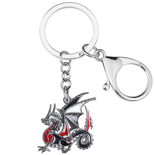 Enamel Alloy 3D Dinosaur Mighty Mythical Dragon Keychain