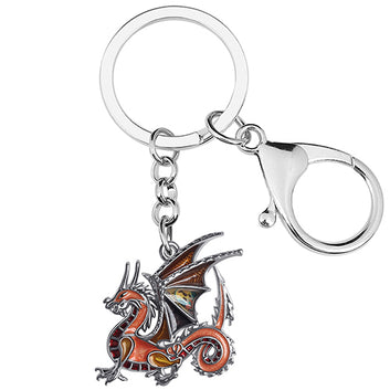 Enamel Alloy 3D Dinosaur Mighty Mythical Dragon Keychain