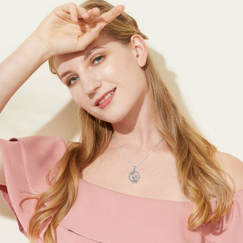 Collier avec pendentif en forme d'étoile et de chat en argent sterling 925