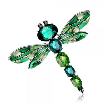 Broches de libélula esmaltados, broches de insectos con diamantes de imitación, ideales para fiestas, banquetes y ocasiones informales.
