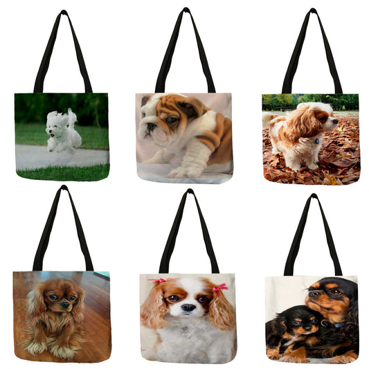Sac fourre-tout réutilisable à imprimé chien Charles Spaniel