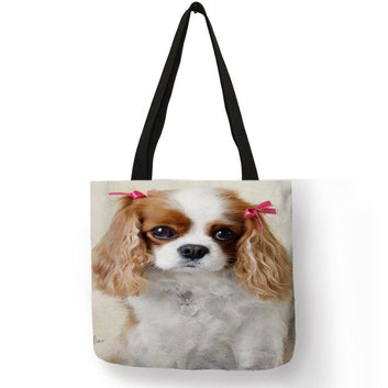 Sac fourre-tout réutilisable à imprimé chien Charles Spaniel