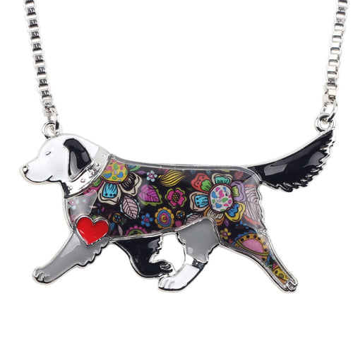 Statement  Alloy Enamel Golden Retriever Dog Choker Necklace