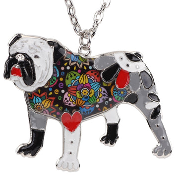 Statement Enamel English British Bulldog Bull Terrier Necklace