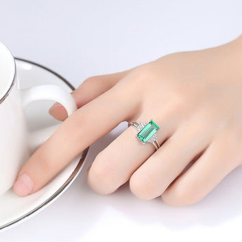 Trendy Geometric Tourmaline Female Gemstone Ring
