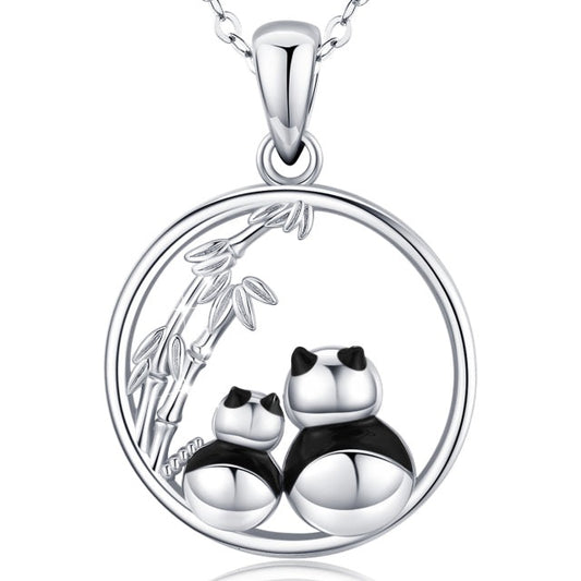 Collier pendentif panda mignon en argent sterling