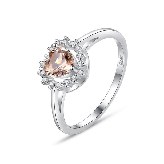 Romantic Heart Shape Gemstone Ring